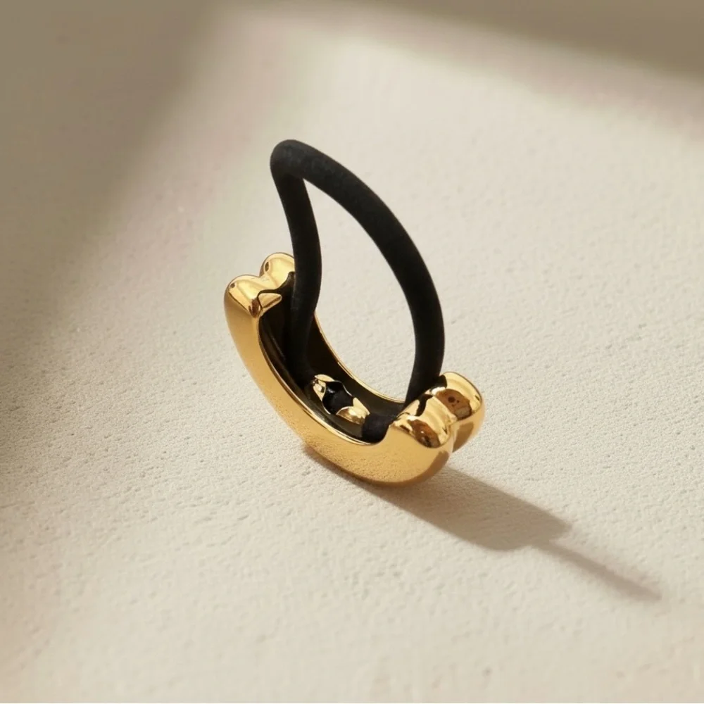 18K Gold Plated Stainless Steel Hair Tie Minimalist Ponytail Holder Hair Accesso